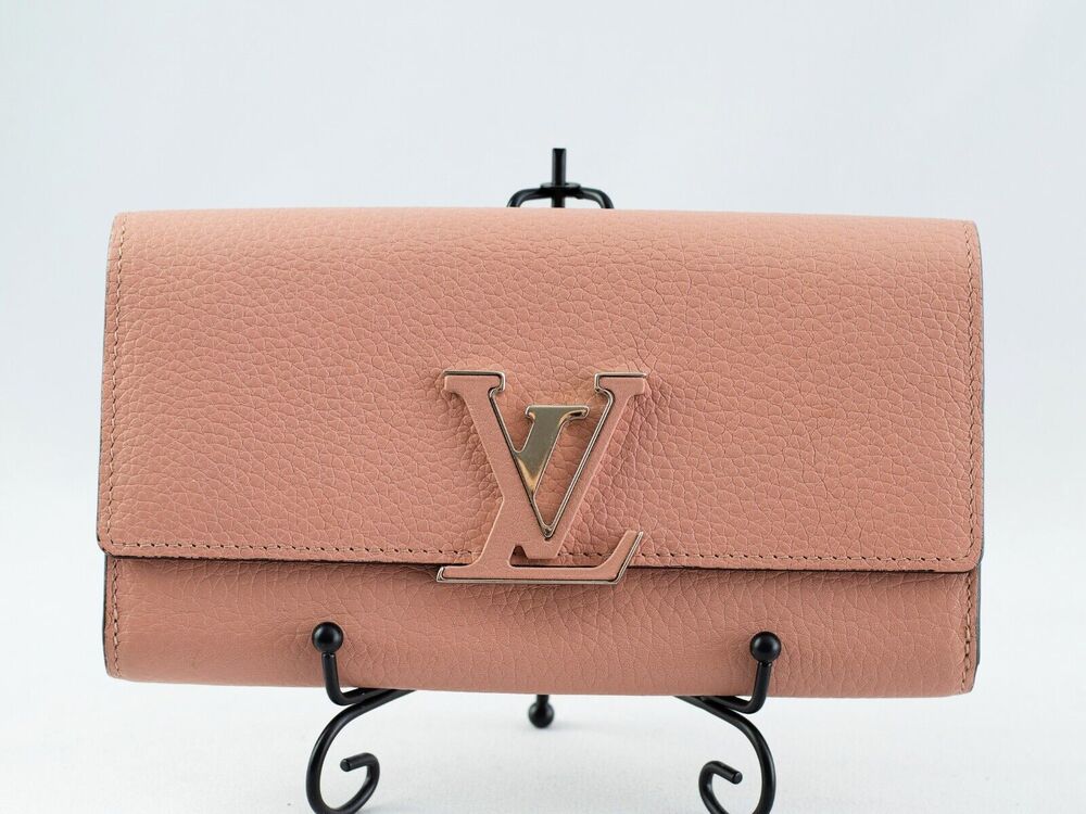 Louis Vuitton Capucines Wallet Pink Calfskin Leather  date code# MI2177